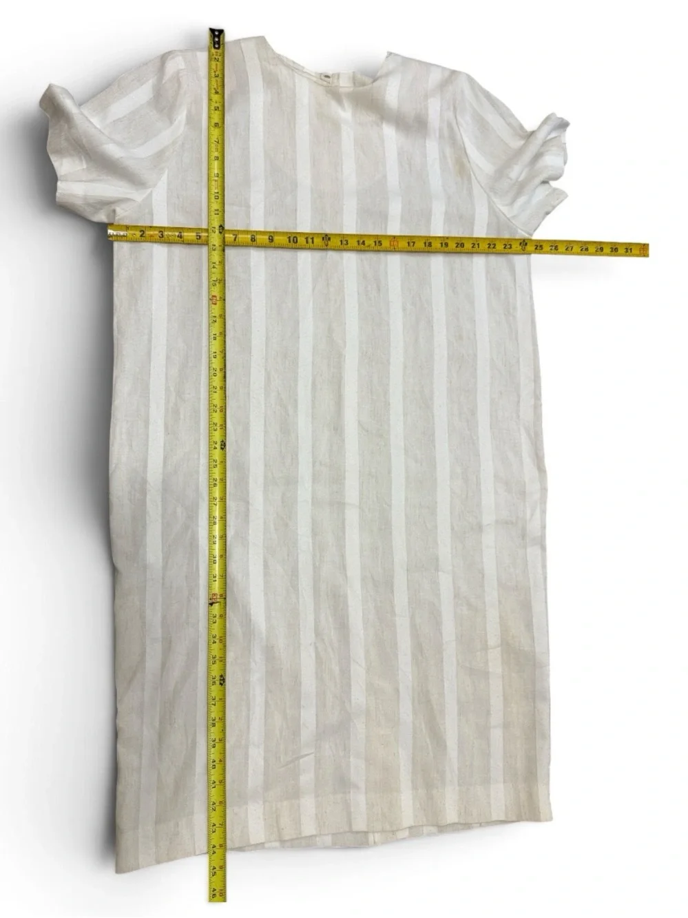 SCHRADER II Vintage white/cream Striped Midi Dress 80s Cotton Button Down Sz 18W